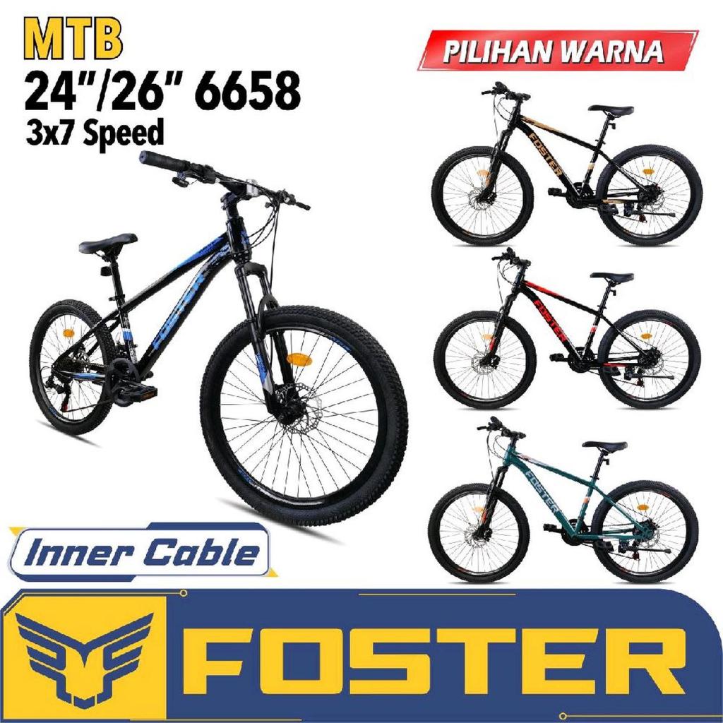 SEPEDA GUNUNG MTB 26 INCH FOSTER 6658 REM CAKRAM 3X7 SPEED ,DAN MTB 26  FOSTER 6657-8FL TERBARU