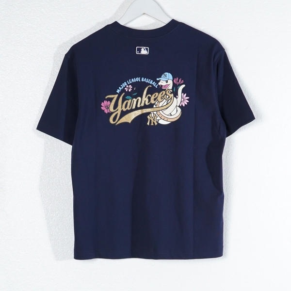 Kaos MLB NY YANKEES FLOWER SNAKE GOLD NAVY TSHIRT 100% ORIGINAL