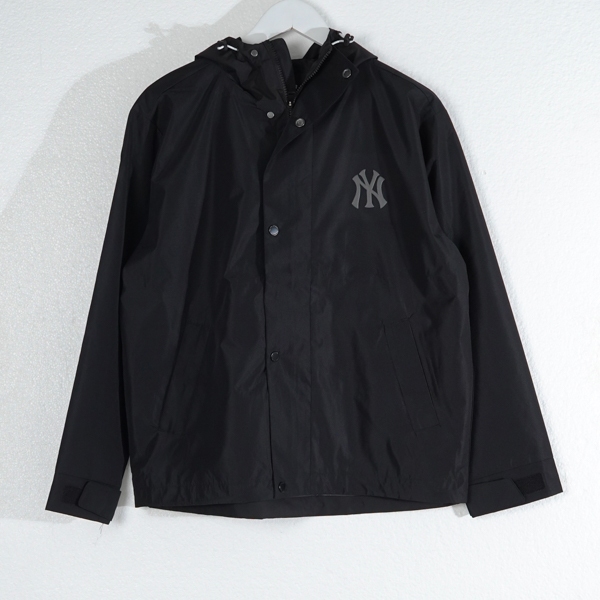 Jaket MLB NY PATCH BASIC GREY BLACK TRACK WIND JACKET 100% ORIGINAL