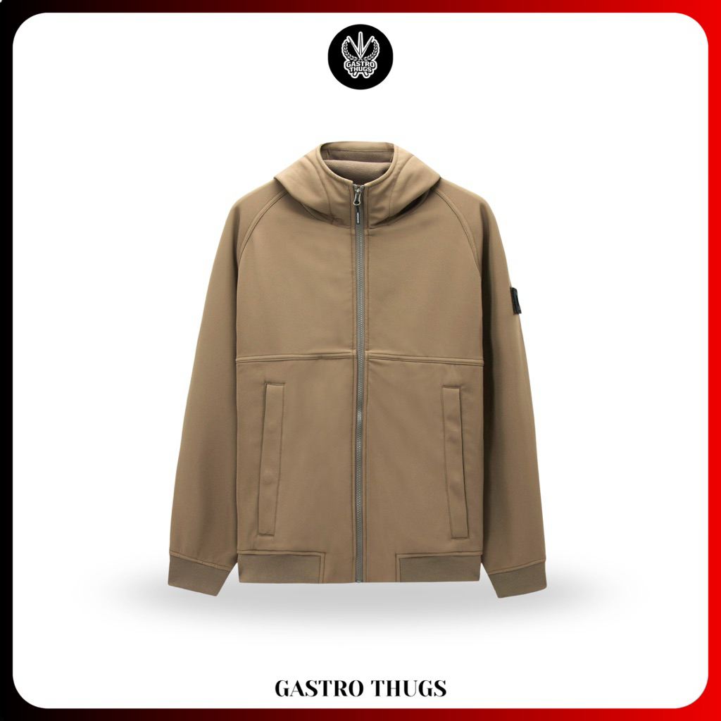 Weekend Offender Stipe Softshell Jacket Tobacco 100% Originals