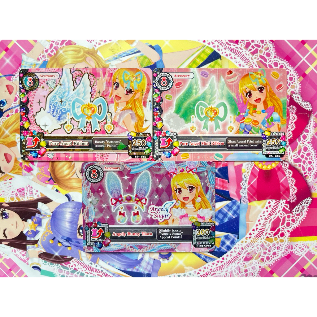Kartu Aikatsu Campaign Ichigo Hoshimiya Angely Bunny Tiara Angely Sugar Premium Aurora Kiss Pure Ang