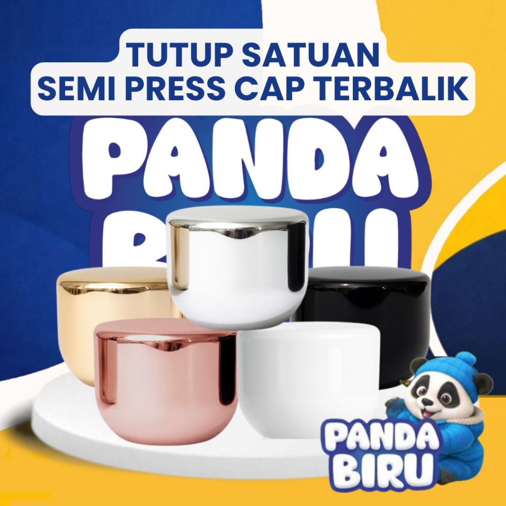 Tutup Botol Parfum Semi Press Terbalik 1pcs - Cap Bottle Perfume Botol Kaca - Panda Biru