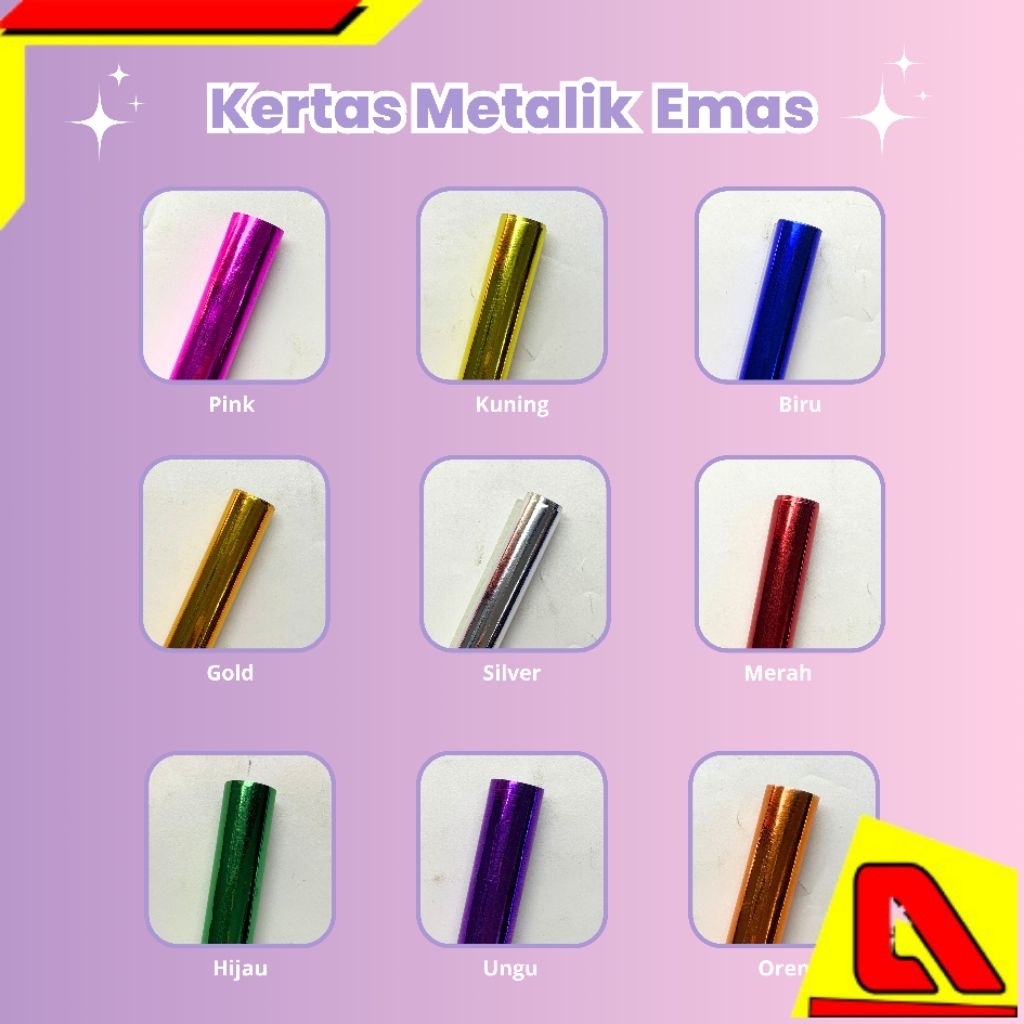 KERTAS MARMER METALIK WARNA MENGKILAP ECER