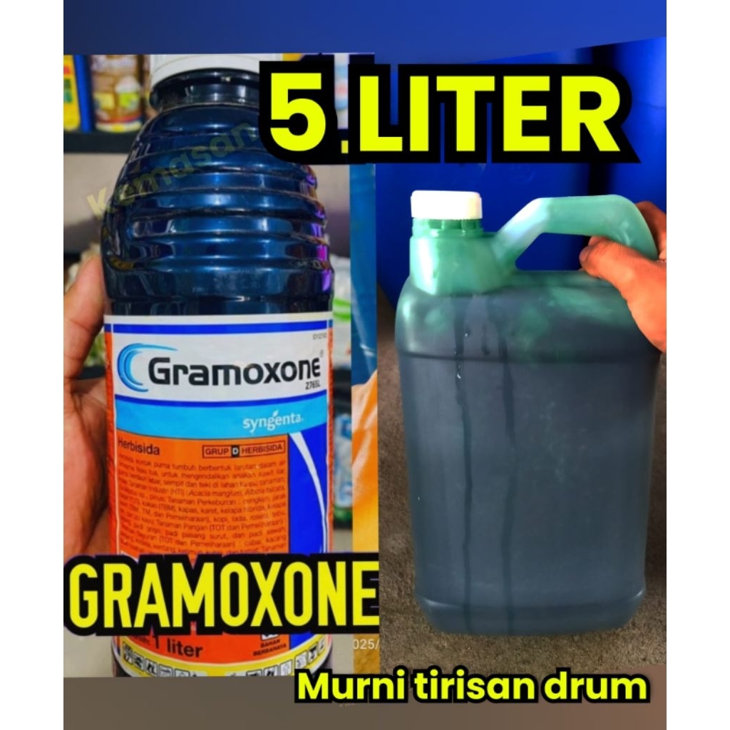 obat rumput jenis gramoxone.sangat ampuh membasmi rumput sampai keakar..kemasan jerigen (5liter.)mur