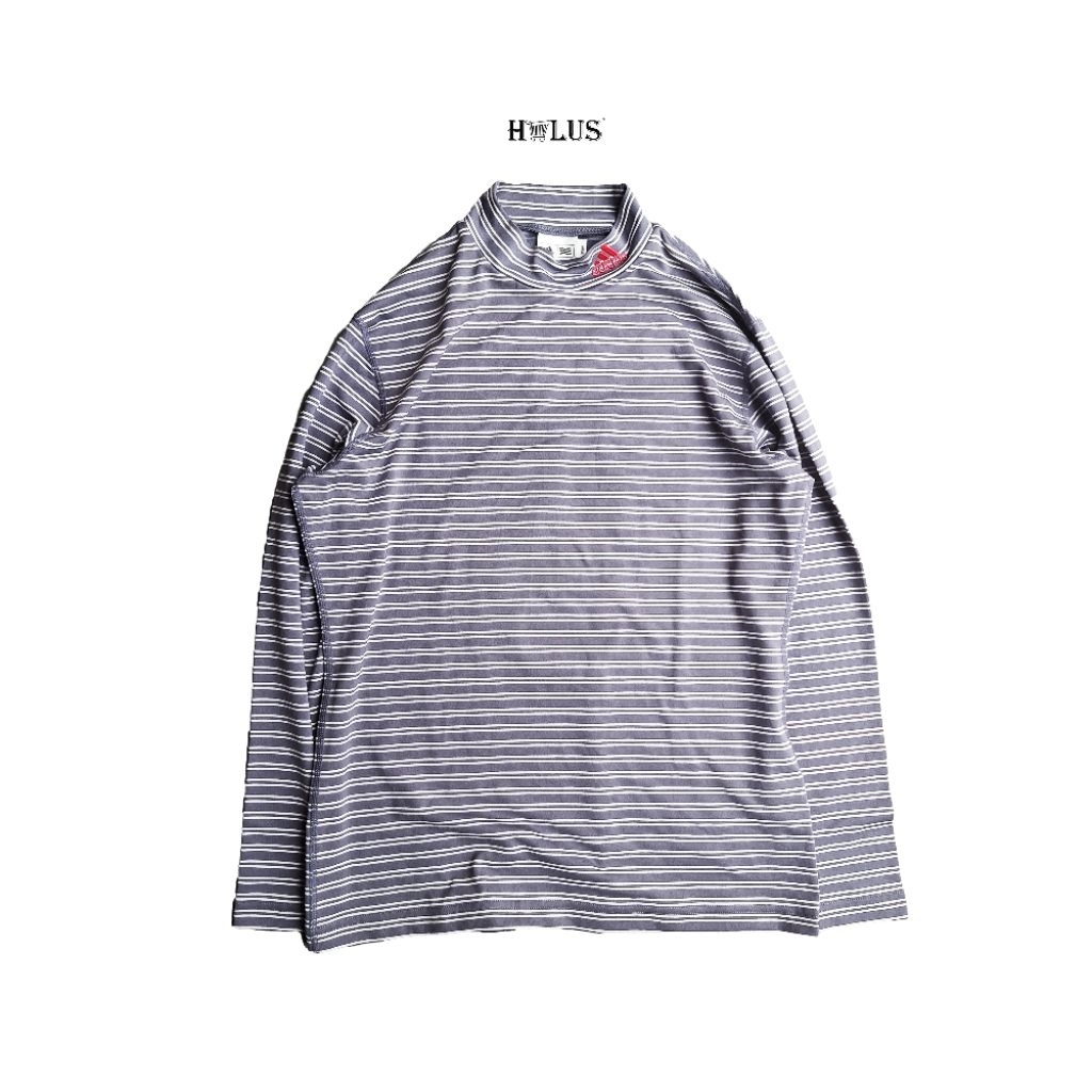 Adidash Golf Mock Neck Stripe Lengan Panjang Original Japan Size S fit M