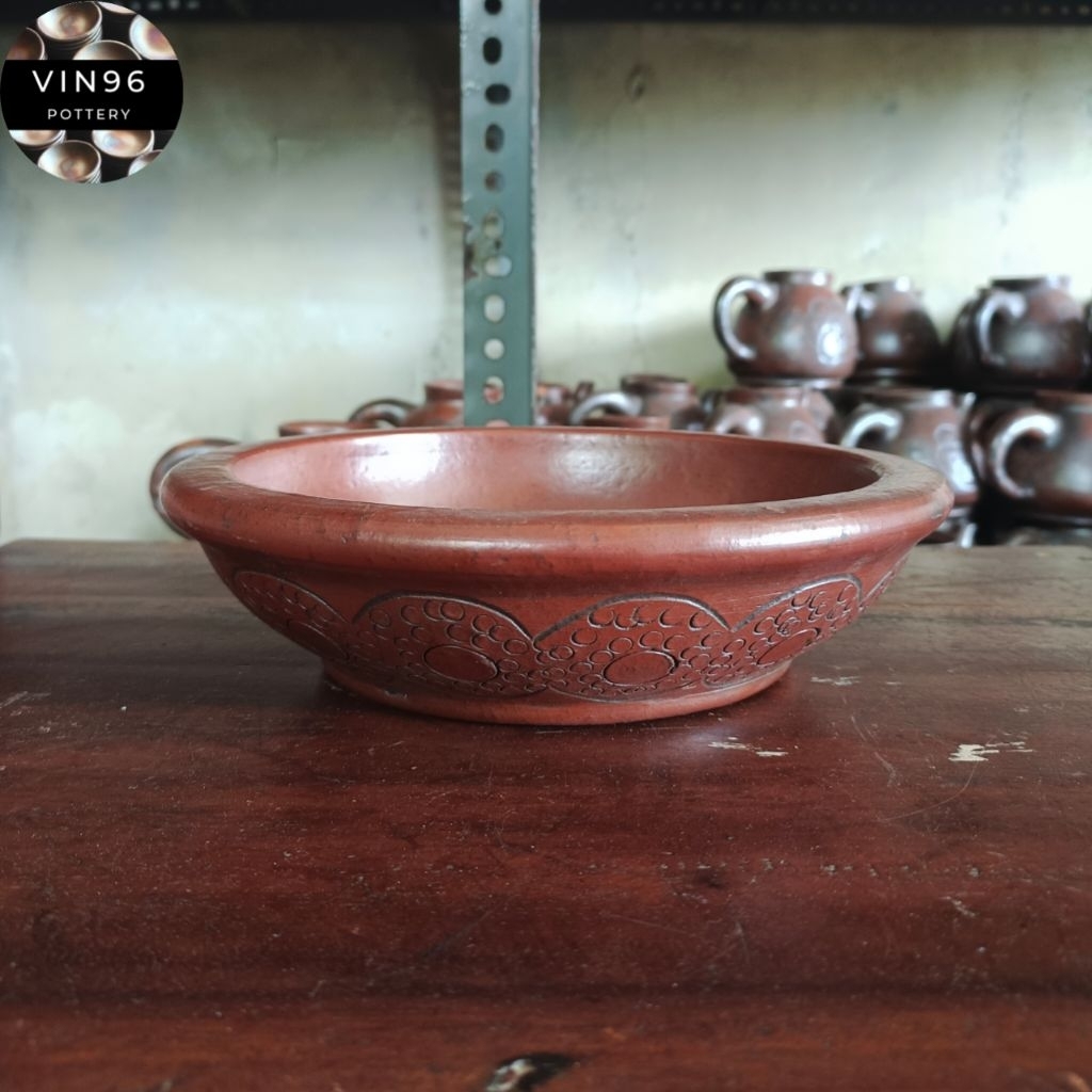 Pot bonsai D20cm gerabah tanah liat