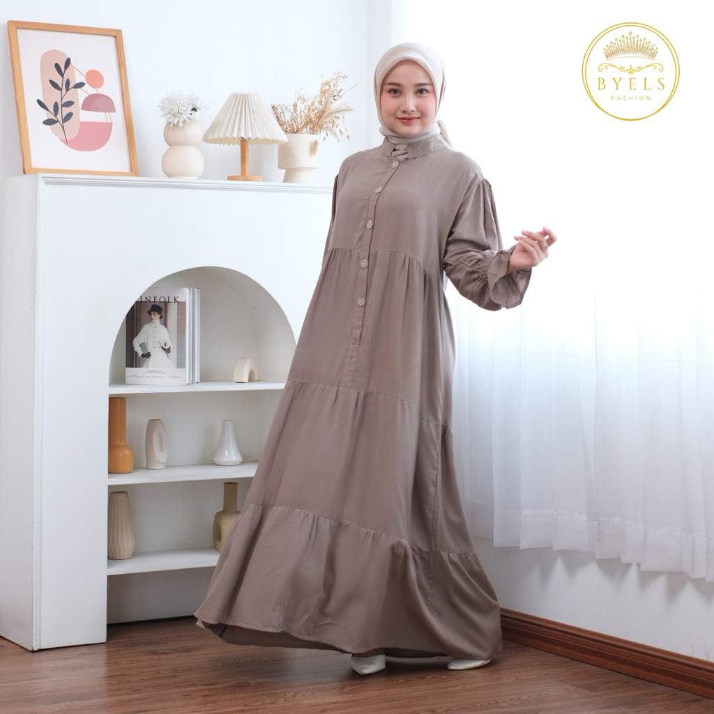Gamis Polos Queenza Series Gamis Jumbo Bahan Rayon Twill Model Terbaru