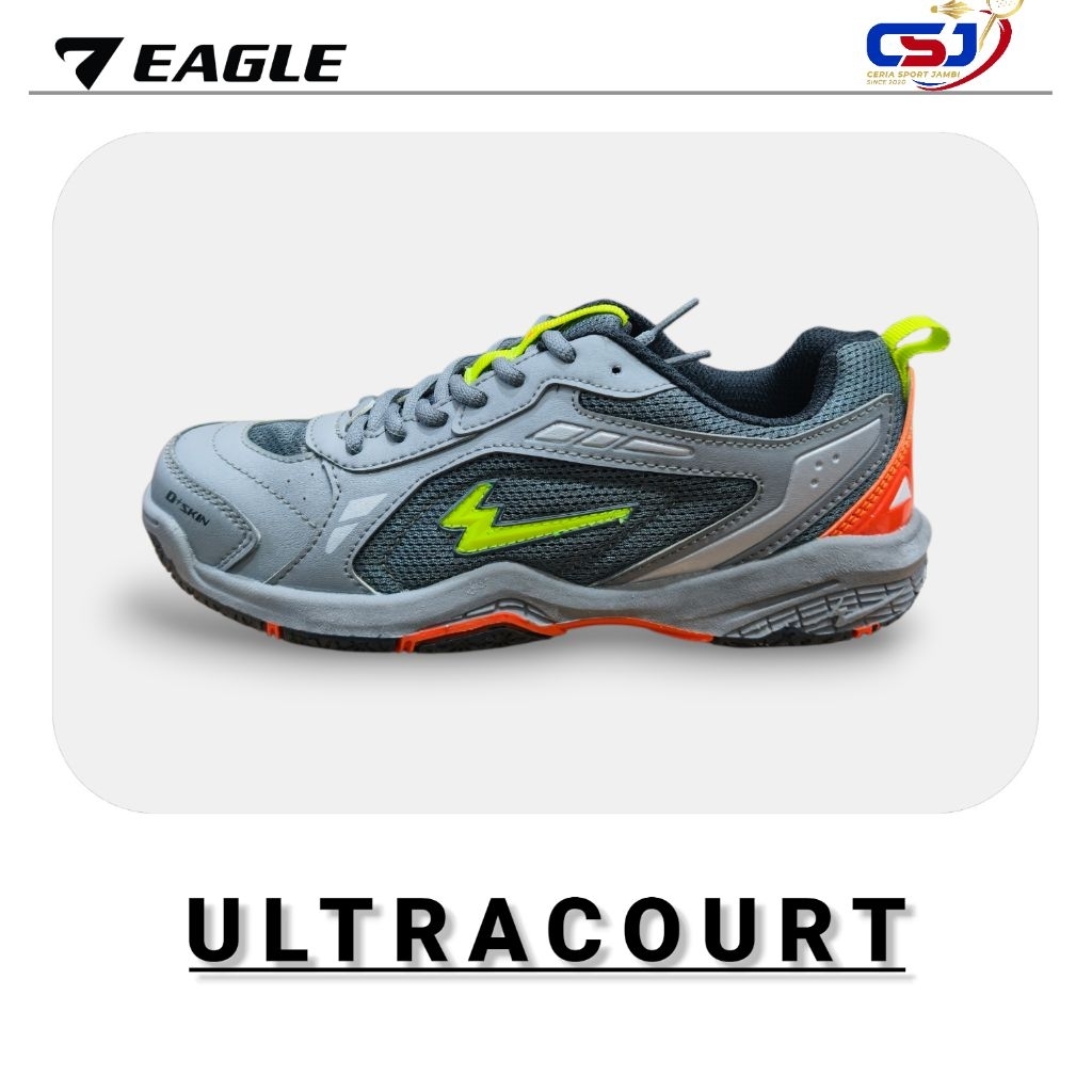Sepatu Badminton EAGLE ULTRACOURT | Abu/Hitam