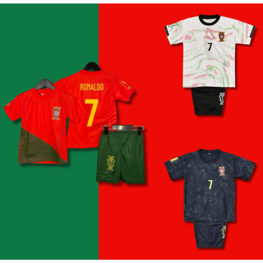 Setelan jersey bola Anak portugal Ronaldo / Baju Setelan Olahraga baju futsal anak laki laki