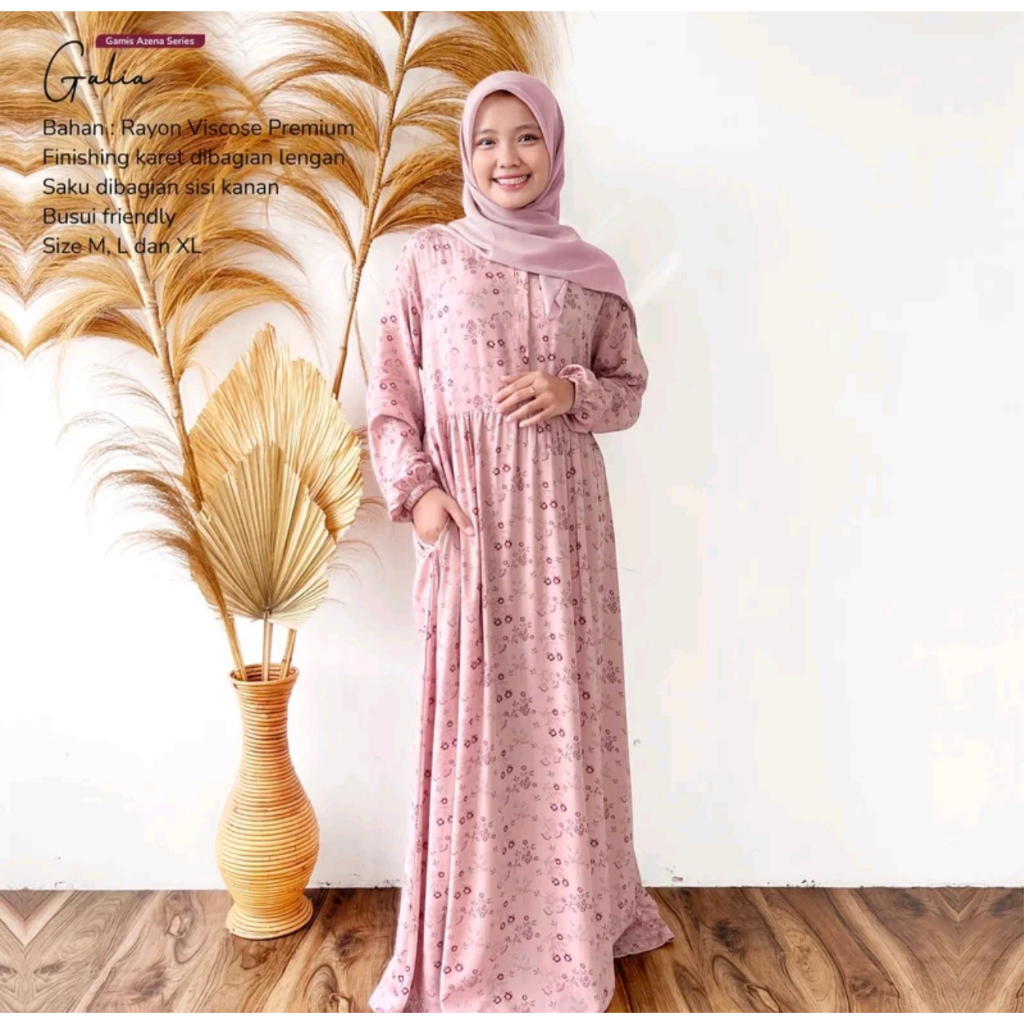 Gamis Home Dress AzenaTermurah Bahan Katun Rayon Premium - Baju Gamis Jumbo Homey Dewasa Motif Hitam