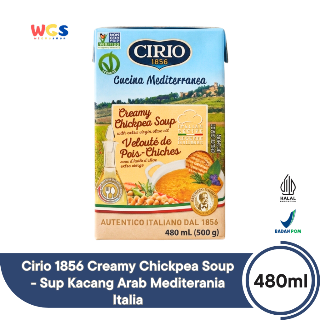 Cirio 1856 Creamy Chickpea Soup 480ml - Sup Kacang Arab Italia dengan Extra Virgin Olive Oil