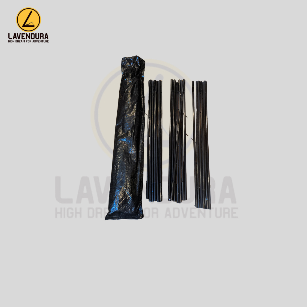 Tendaki Set Frame Tenda Borneo 4 Black Frame Tenda Camping Fiber Fiber Frame Tenda Alumunium Camping