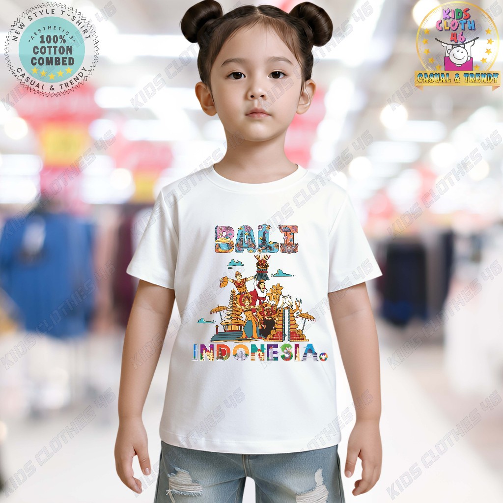 Kaos Anak Tshirt Anak Pakaian Anak Laki-laki & Perempuan Bali Indonesia