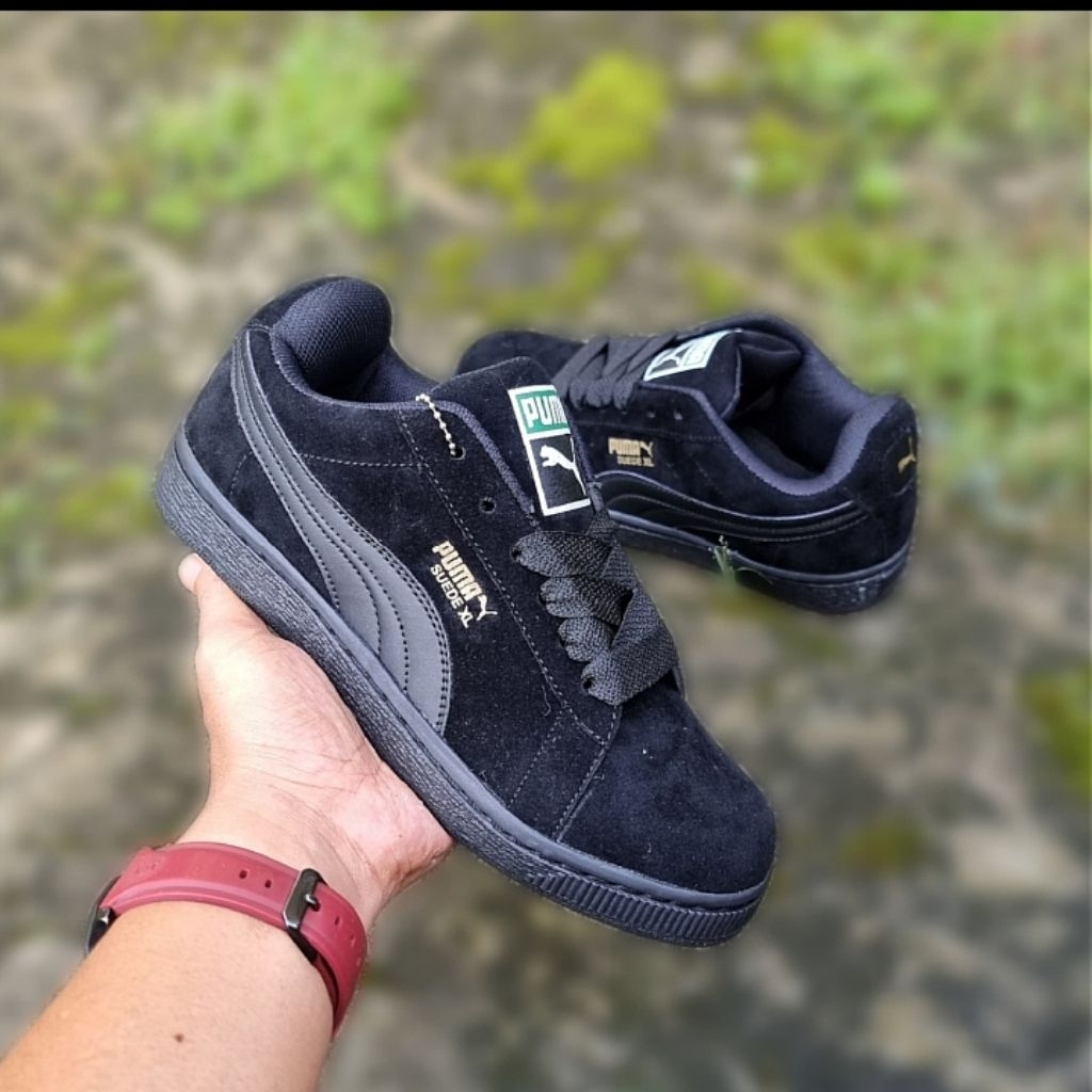 sepatu senakres puma XL bahan swide premium sepatu pria wanita hitam putih