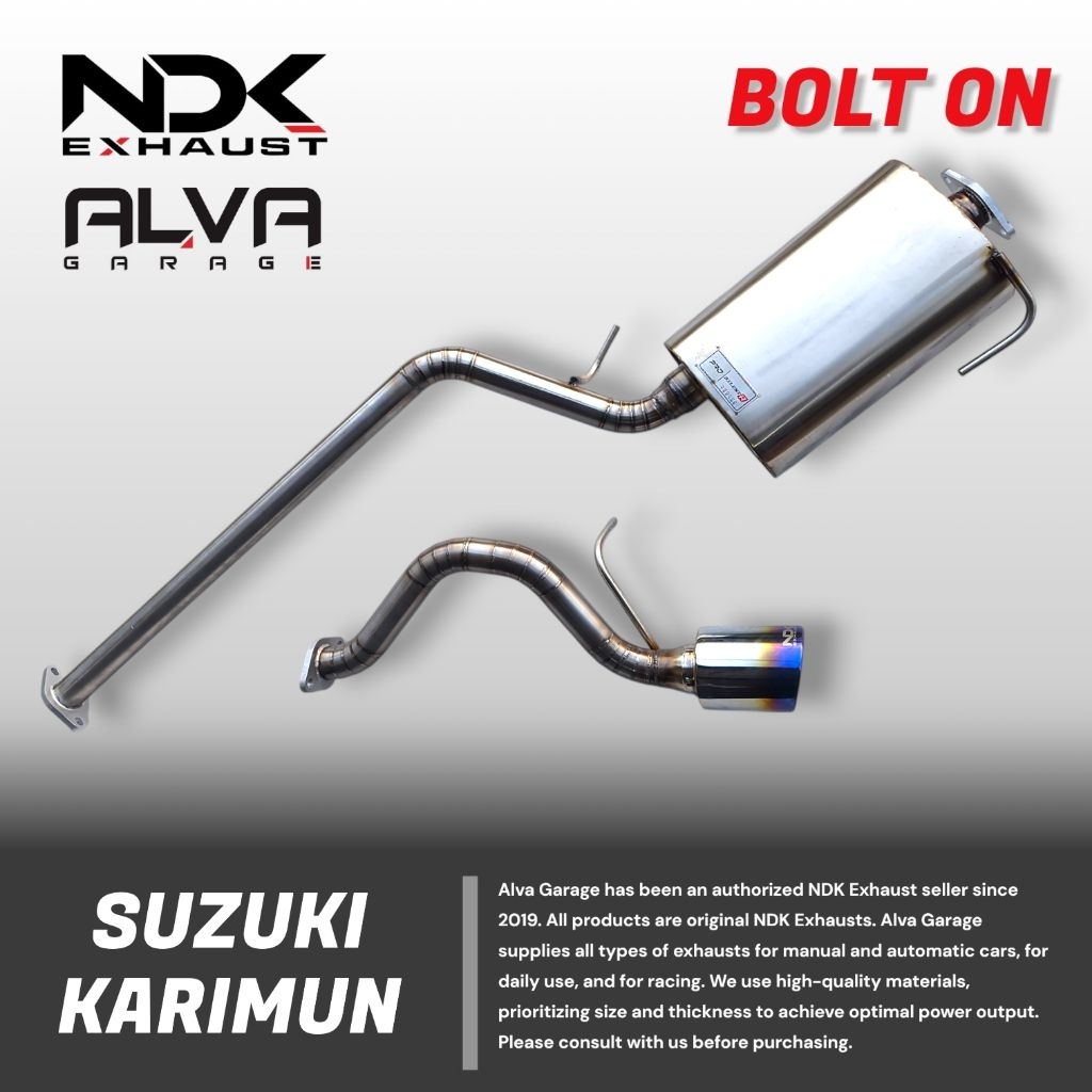 KNALPOT KARIMUN WAGON R ORIGINAL NDK EXHAUST BOLT ON SILINCER RACING PRO SILENT R MERK NDK EXHAUST