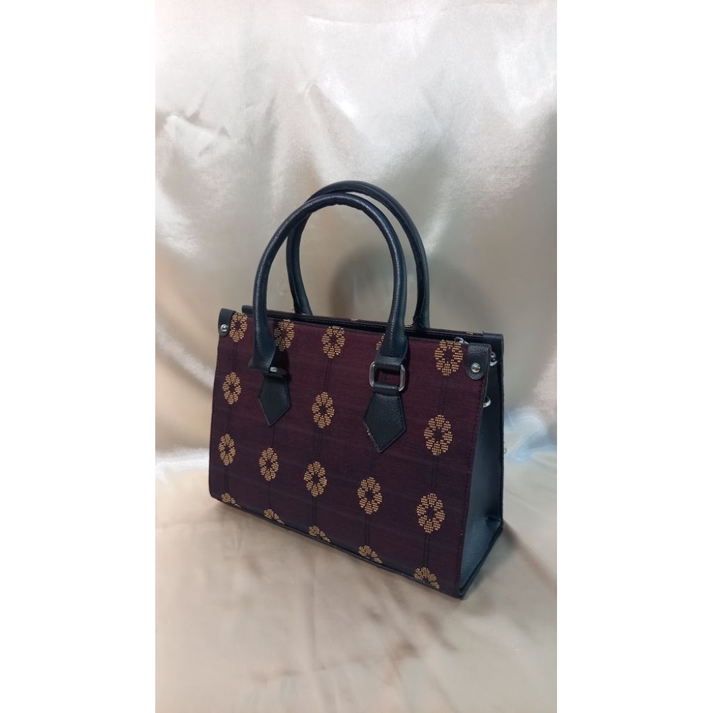 Handbag Raki Tenun Premium - Tas Formal Wanita - Tas Kondangan Etnik Modern Mewah