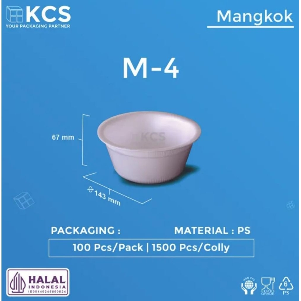 (ISI 100 PCS) MANGKOK FOAM KECIL M4 KCS / MANGKOK BAKSO ES MIE BUBUR FOAM STYROFOAM