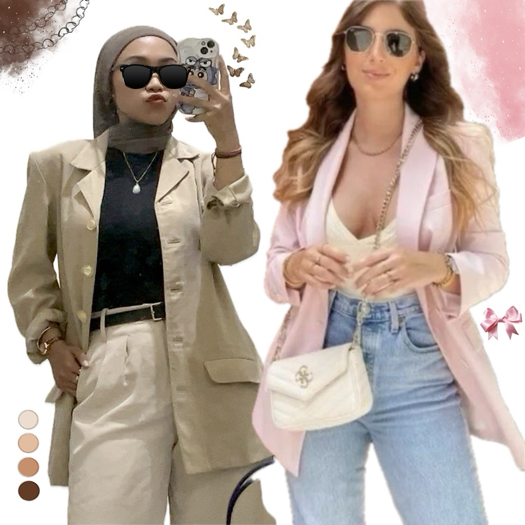 BLAZER ATASAN FORMAL WANITA ONE SET BLAZER JAS CROP SLIMFIT