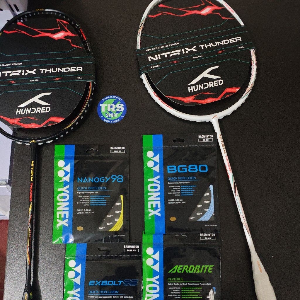 raket baru Nitrix Thunder gratis senar ultimax/exbolt dll pasang 4simpul