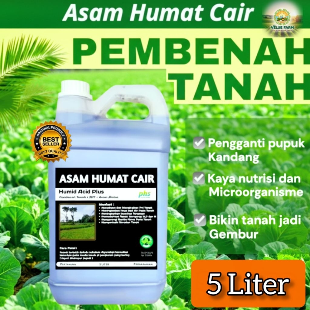 Asam Humat Cair Humic Acid Plus Kemasan 5 Liter Repack