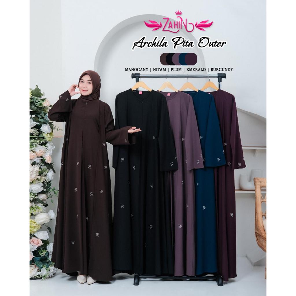 Archila Set Outer By Zahin gamis set outer gamis hari raya terbaru