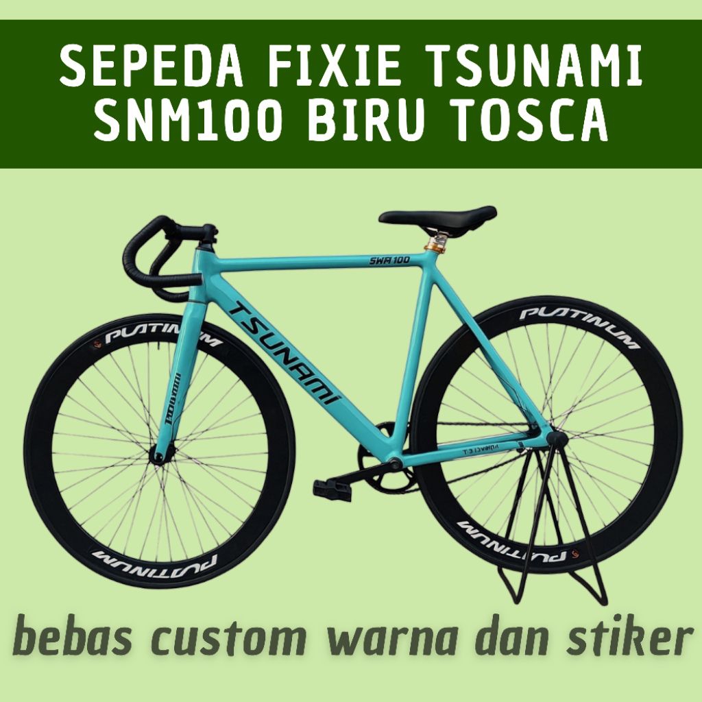 Fullbike Fixie Tsunami SNM100 Biru Toska