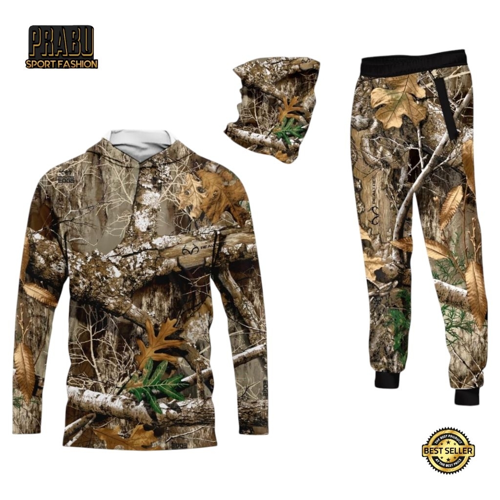 setelan baju berburu | pakaian berburu | baju camo lengan panjang | celana panjang joger camo | baju