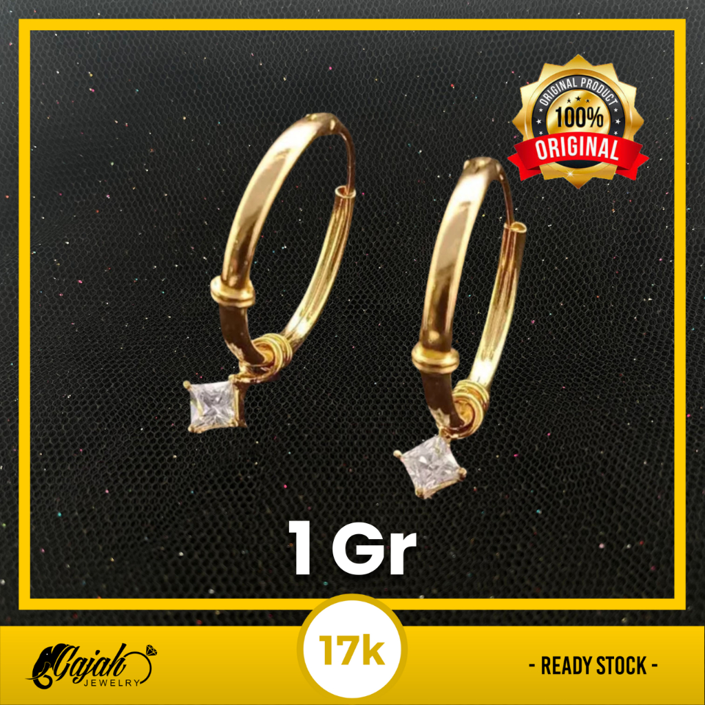 Anting Emas 17K - Toko Emas Gajah - 1 Gram