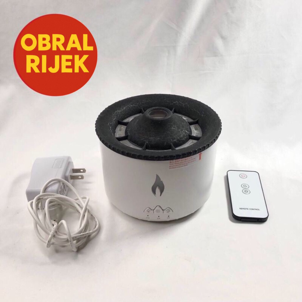 [RIJEK RUSAK] Air Humidifier Mini Ultrasonic Aroma Diffuser Flame Light 300ml - J-V19