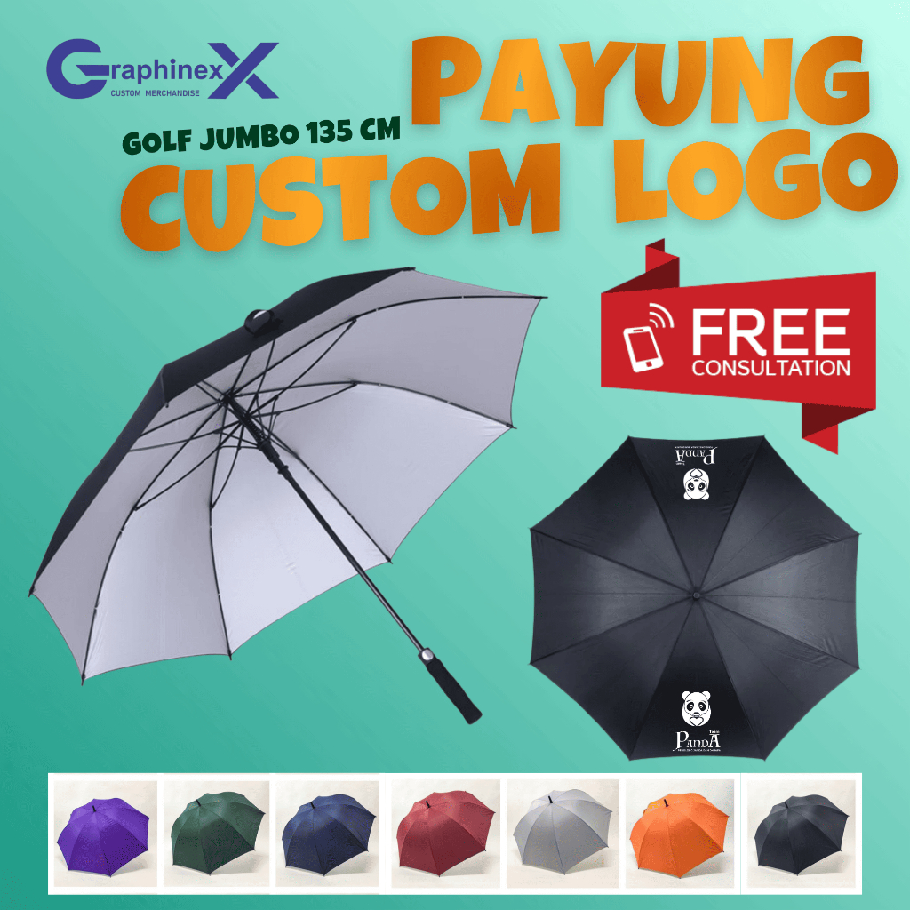 Payung Golf Custom – Cetak Logo Perusahaan | Payung Promosi Event & Branding | Payung Golf Custom Lo