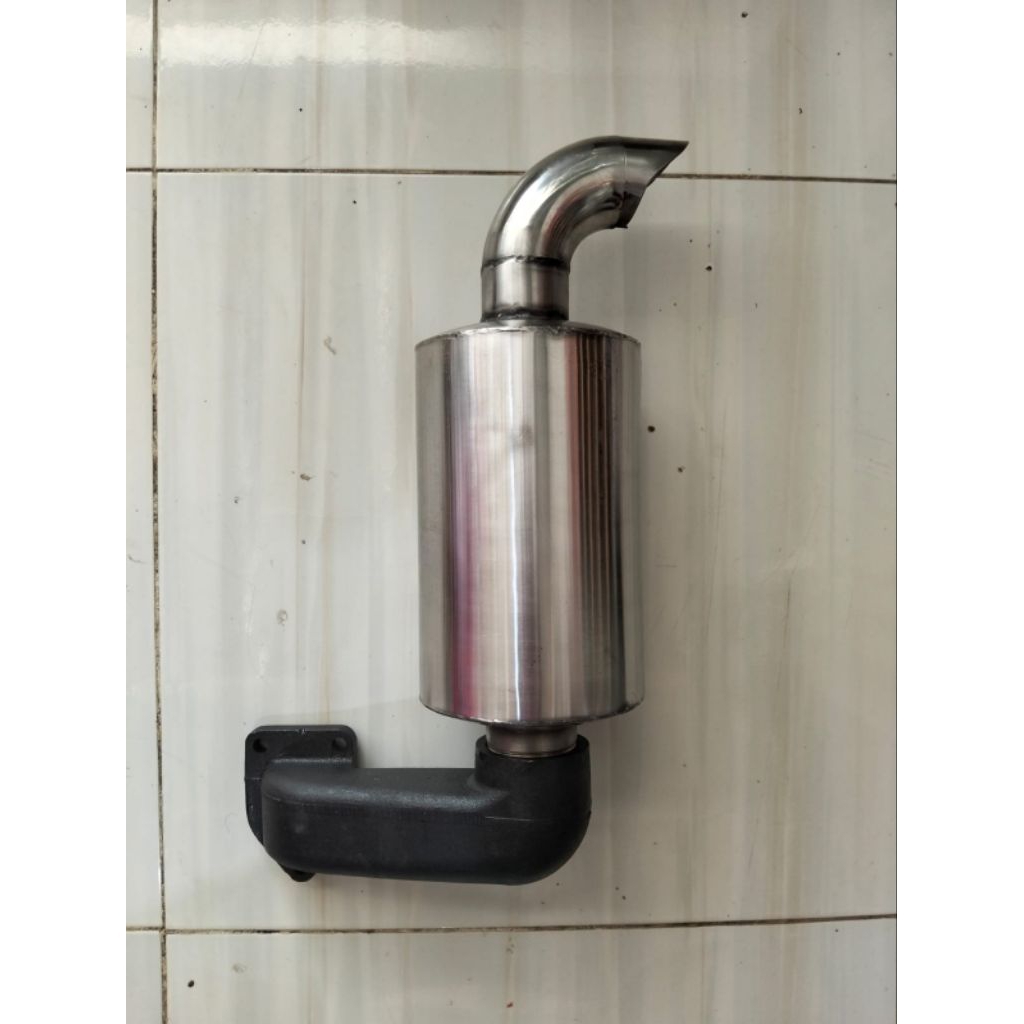 knalpot stenlis+elbow cyilicer/+pipa knalpot Dongfeng 20pk 24pk