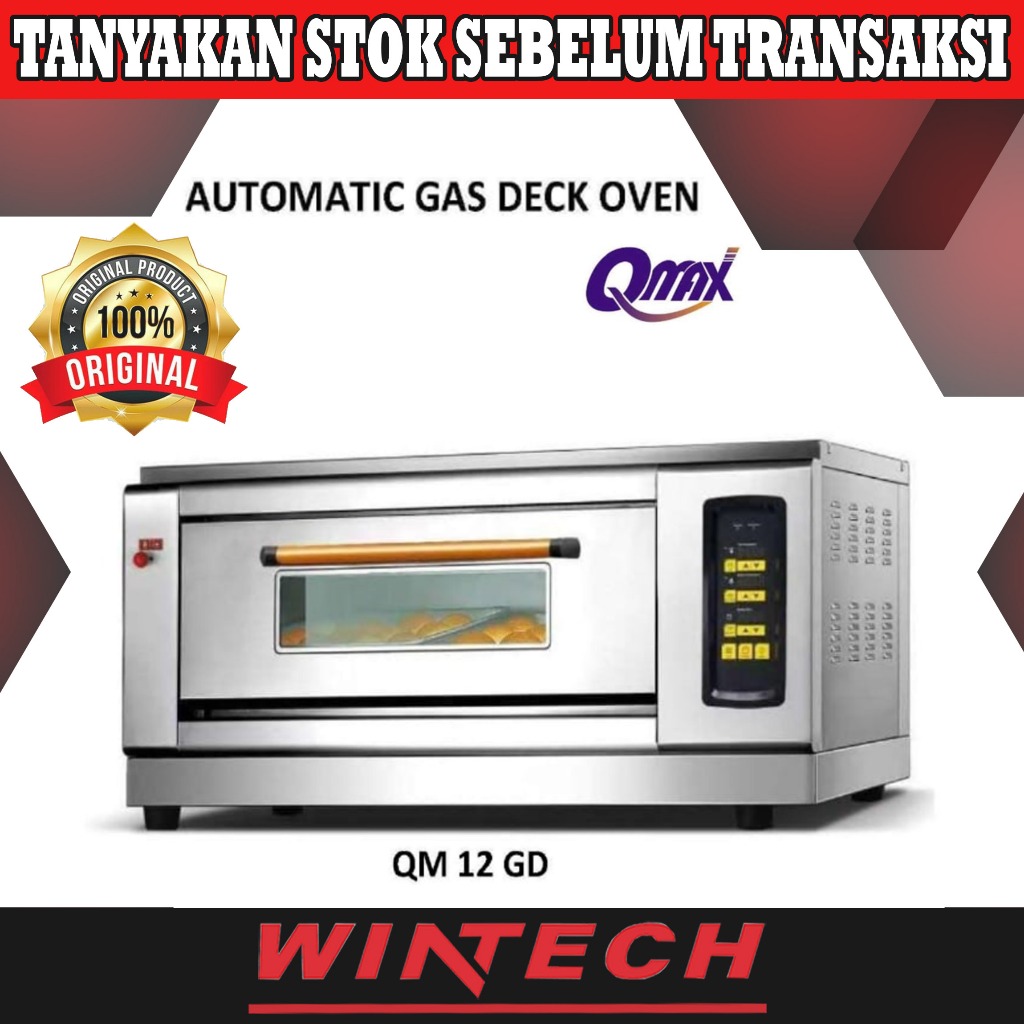 Qmax QM 12 GD Gas Baking Oven / Oven Gas Pemanggang Roti - Oven 1 Deck 2 Loyang - Oven Roti QM12GD Q