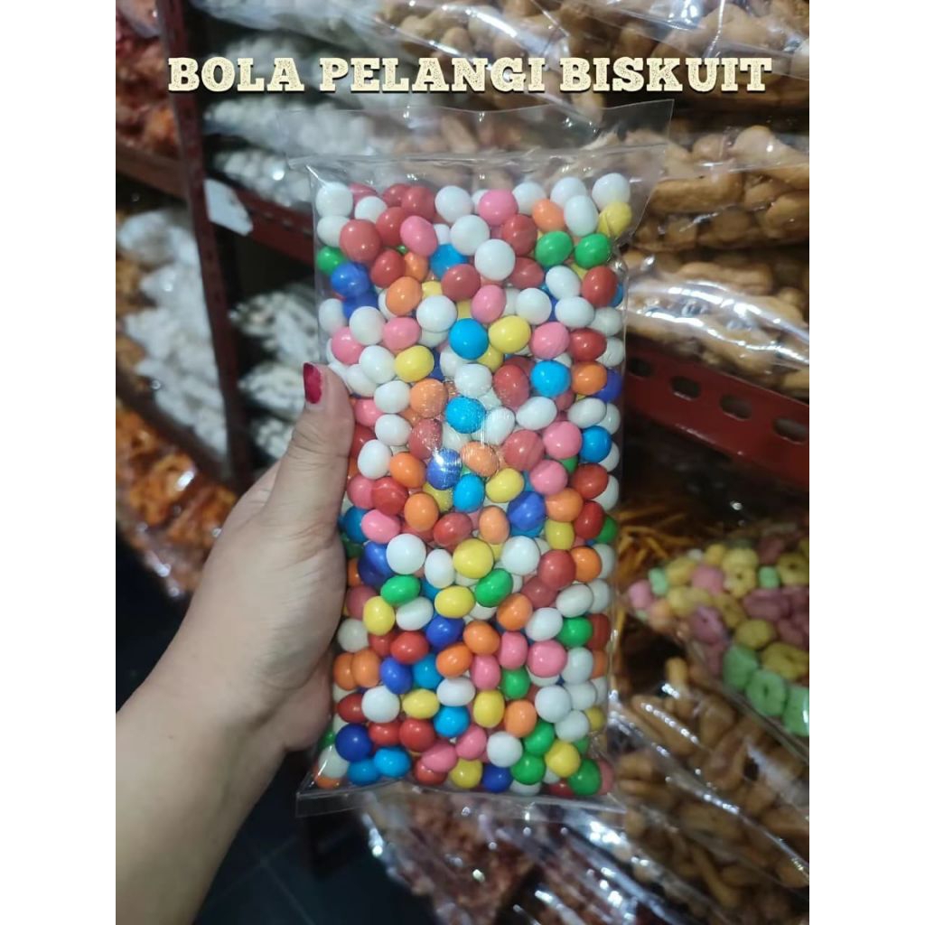 Bola pelangi biskuit(jajanan jadul) 90an