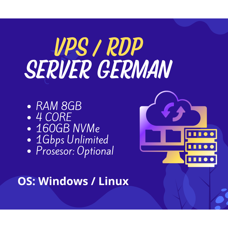 (VPS) | 8GB RAM SERVER GERMAN BULANAN