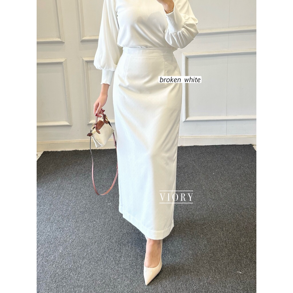 FANNY SKIRT / rok span mewah rok kondangan rok panjang warna cream