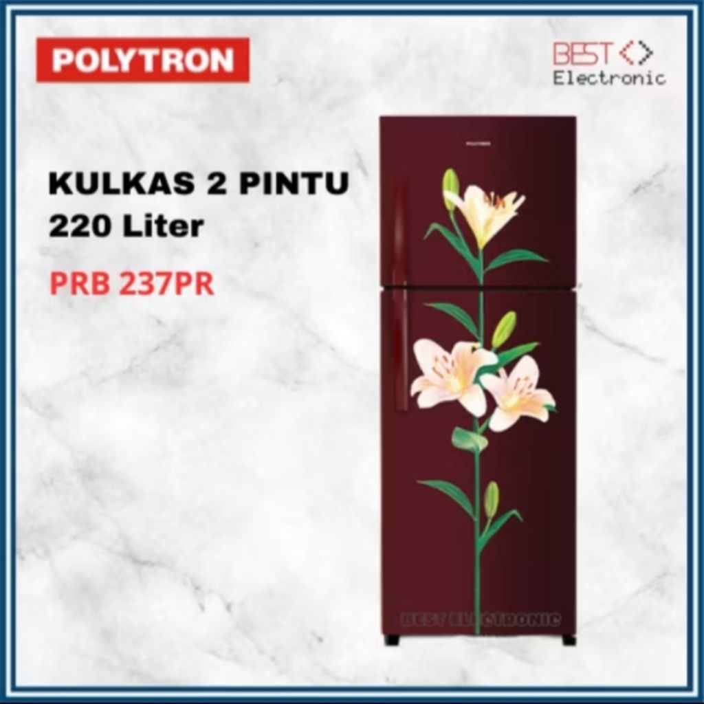 KULKAS POLYTRON 2 PINTU PRB 237PR LEMARI ES 220 LITER PRB 237 PR PRB237PR