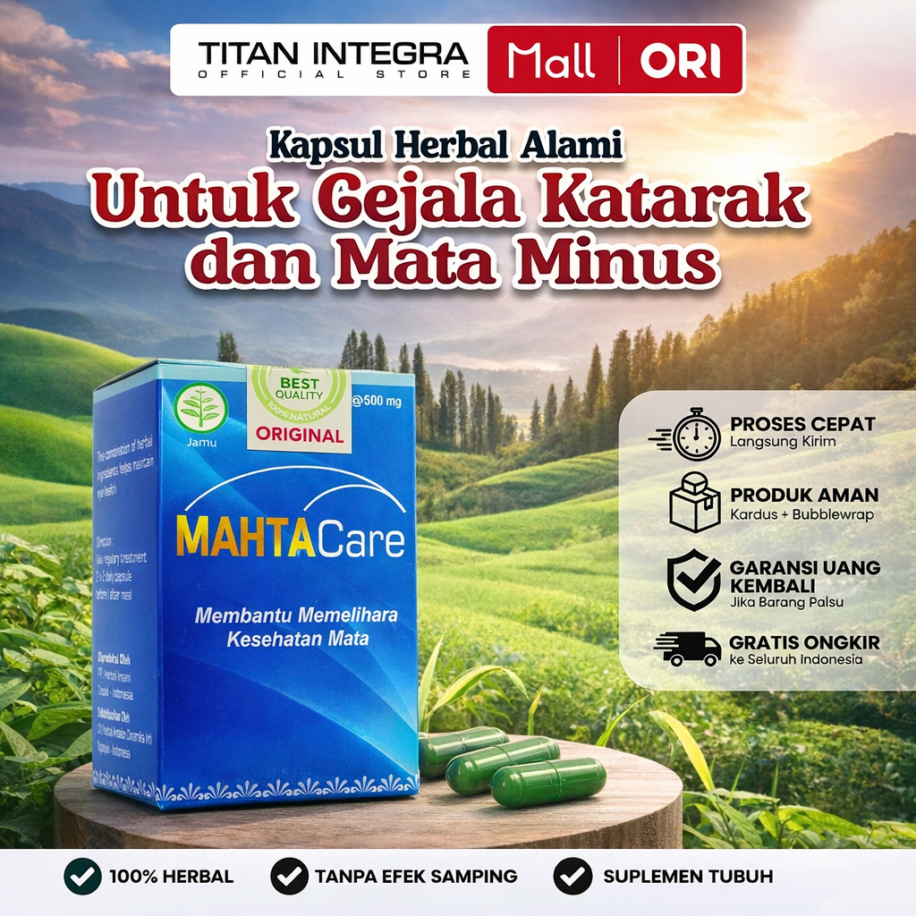 PROMO MAHTACARE KAPSUL MAHTA CARE - Obat Mata Herbal Original Silinder Minus isi 50 Kapsul
