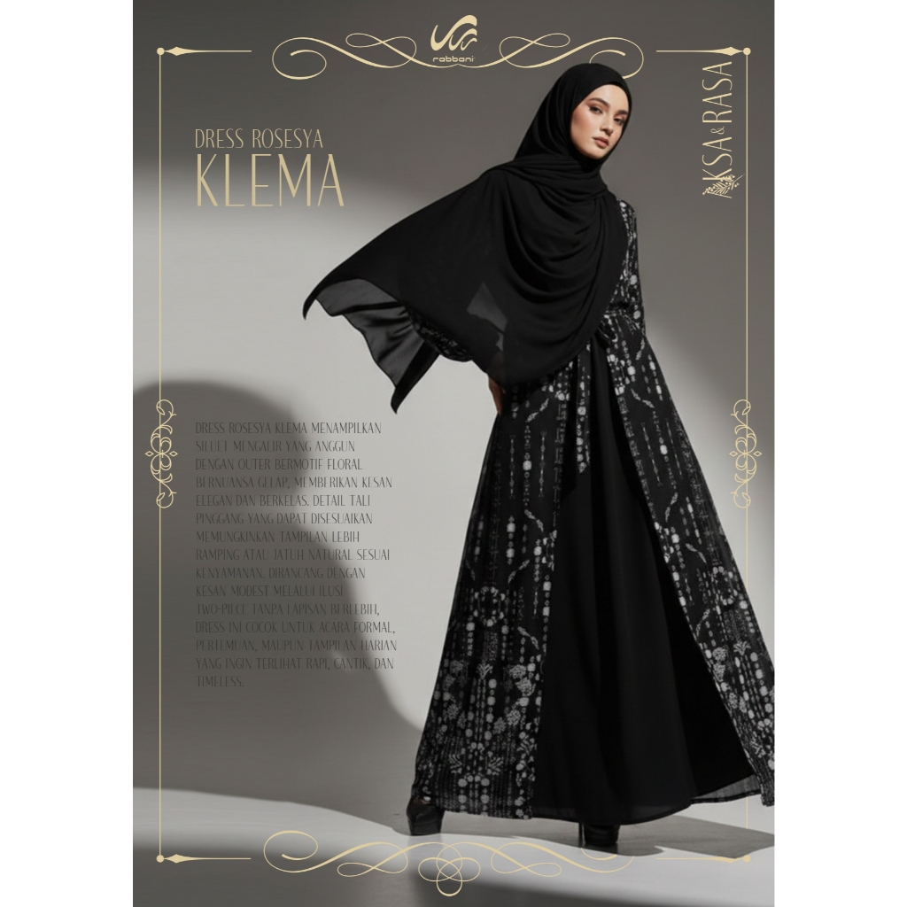 GAMIS ROMPI MOTIF PREMIUM ROSESYA KLEMA RABBANI ORI