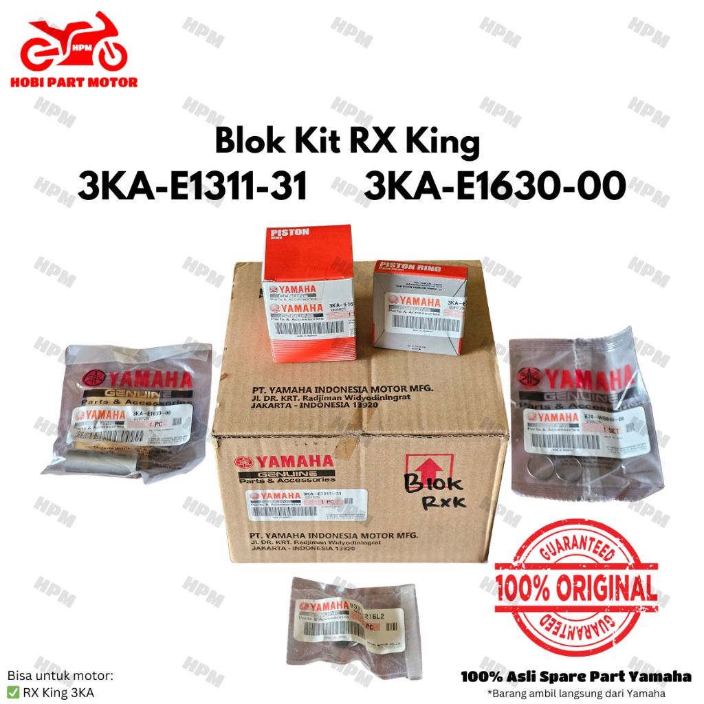 Blok Silinder Piston Seher Boring Set Komplit Satuan 3KA-E1311-31 3KA-E1630-00 yamaha rx king 3ka as