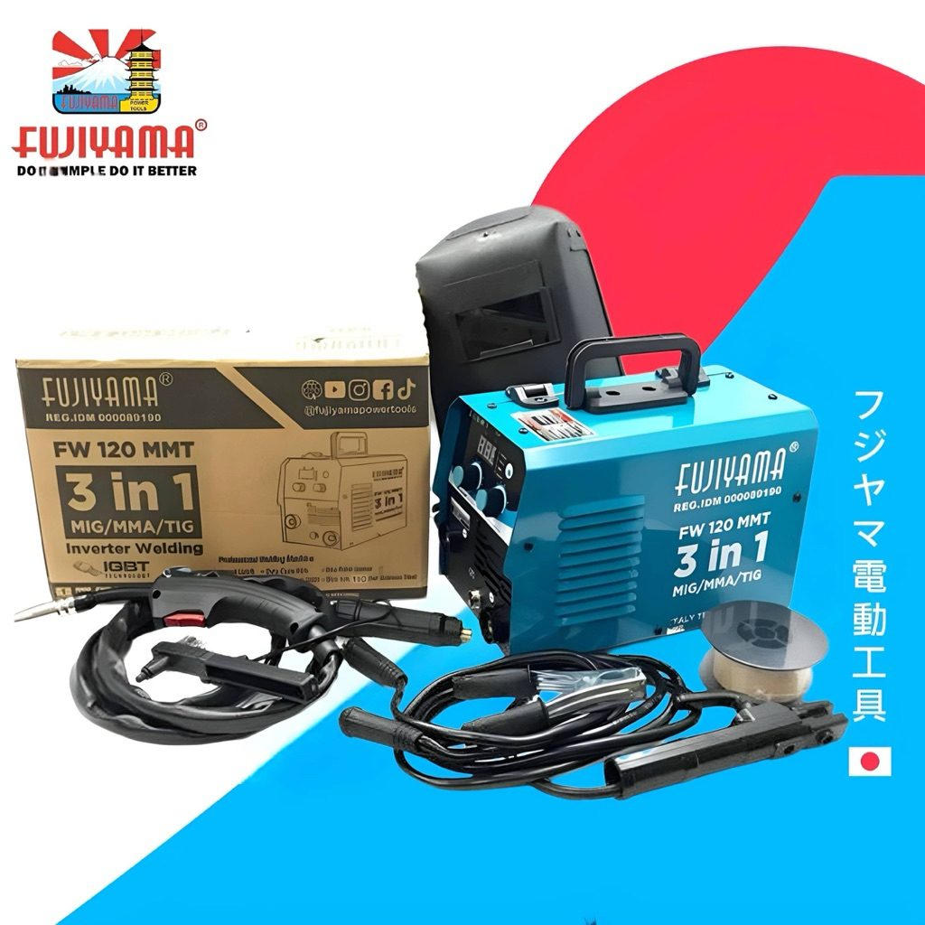 ORIGINAL FUJIYAMA MESIN LAS MIG CO2 TANPA GAS 120A BESI/ STAINLESS MESIN LAS MIG MMA FUJIYAMA LAS CO
