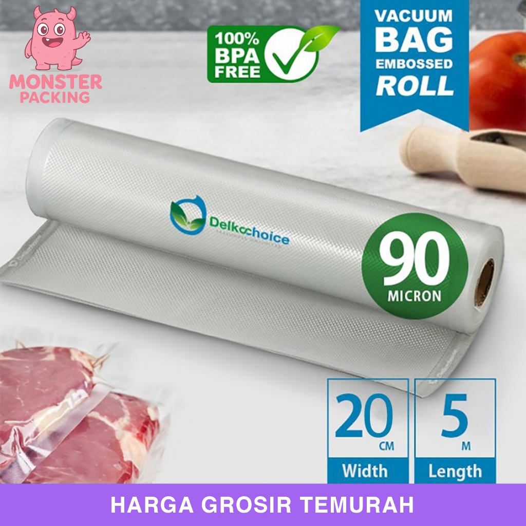 Plastik Vacuum Emboss Roll 20cm x 5Meter Vakum Embossed Delkochoice