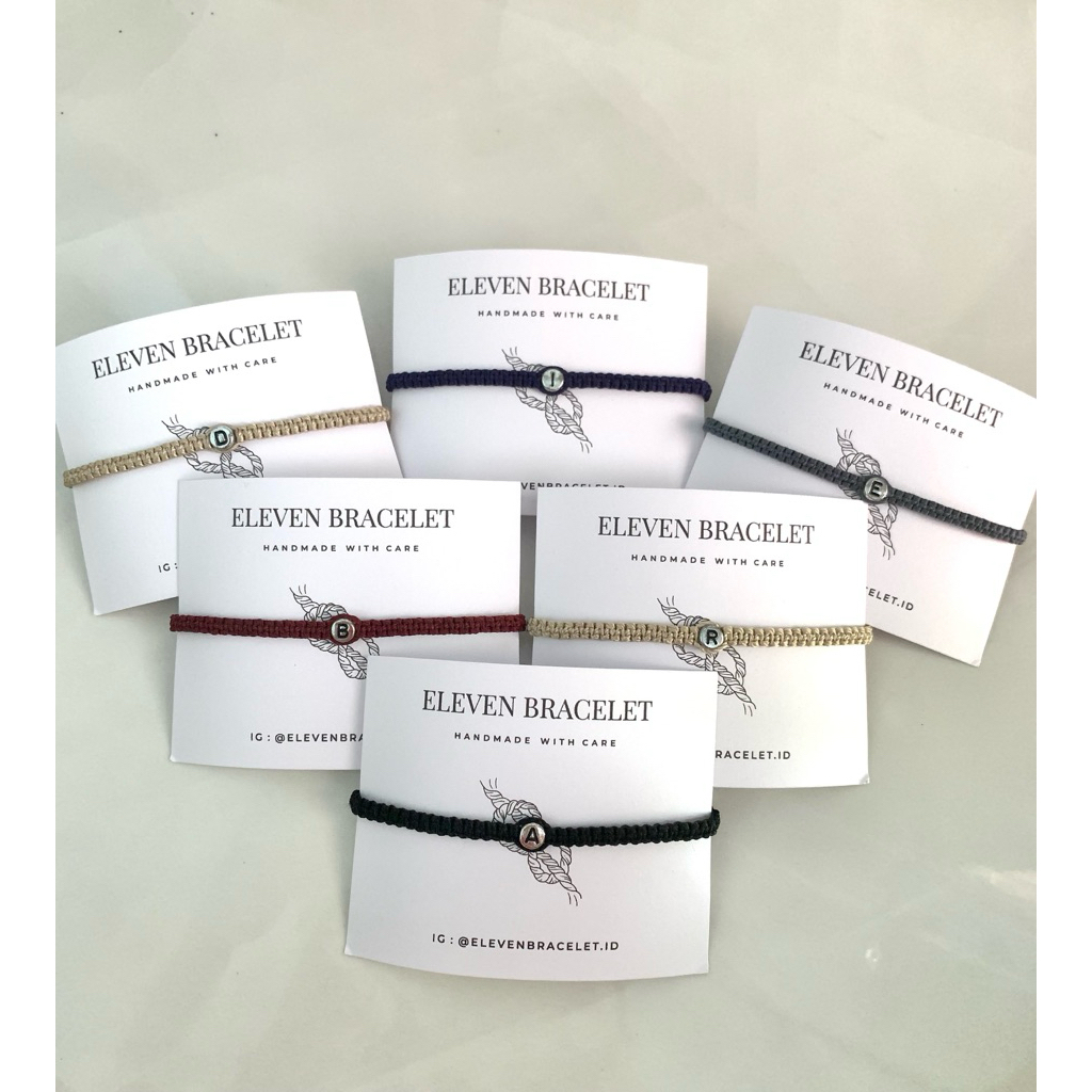 GELANG ALPHABET SERIES SILVERY (HURUF A-J) UNISEX by elevenbracelet.id