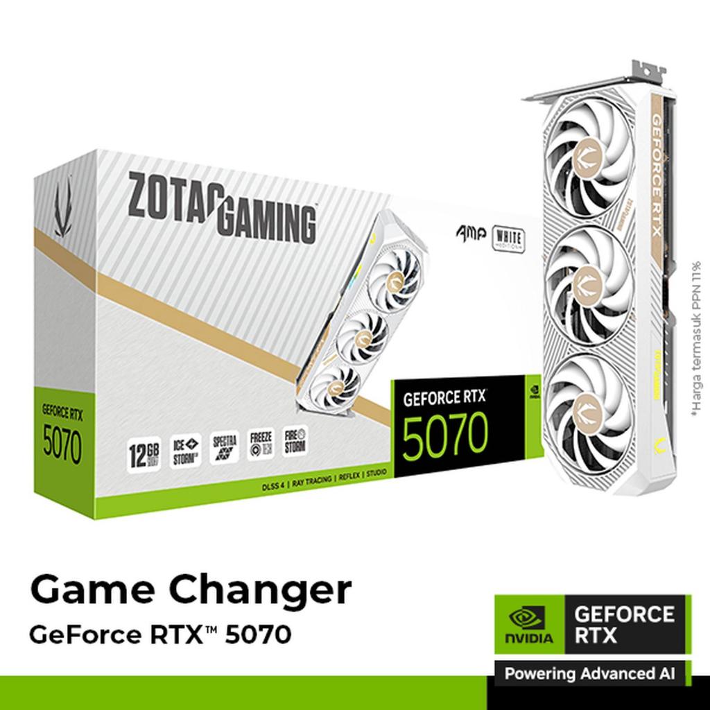 VGA Card ZOTAC GAMING GeForce RTX 5070 AMP White Edition 12GB GDDR7 - Zotac RTX 5070 AMP White