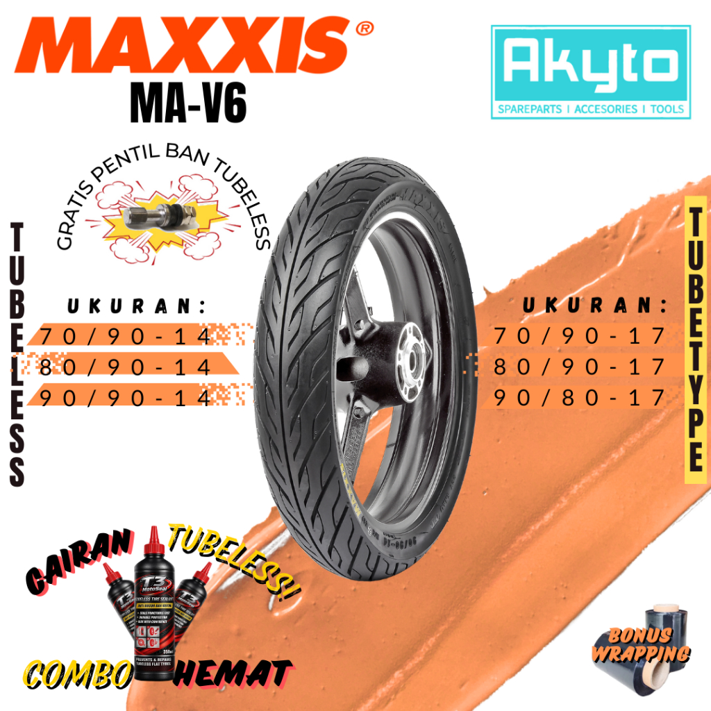 BAN MAXXIS MA-V6 TUBETYPE / TUBELESS / BAN RING 14 TUBELESS / BAN RING 17 TUBETYPE / BAN R14 / BAN R