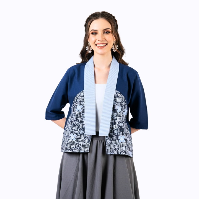 Blazer Batik Wanita - Atasan Batik - Bhatara Batik Lindsey - Outer Batik Modern Lengan Panjang
