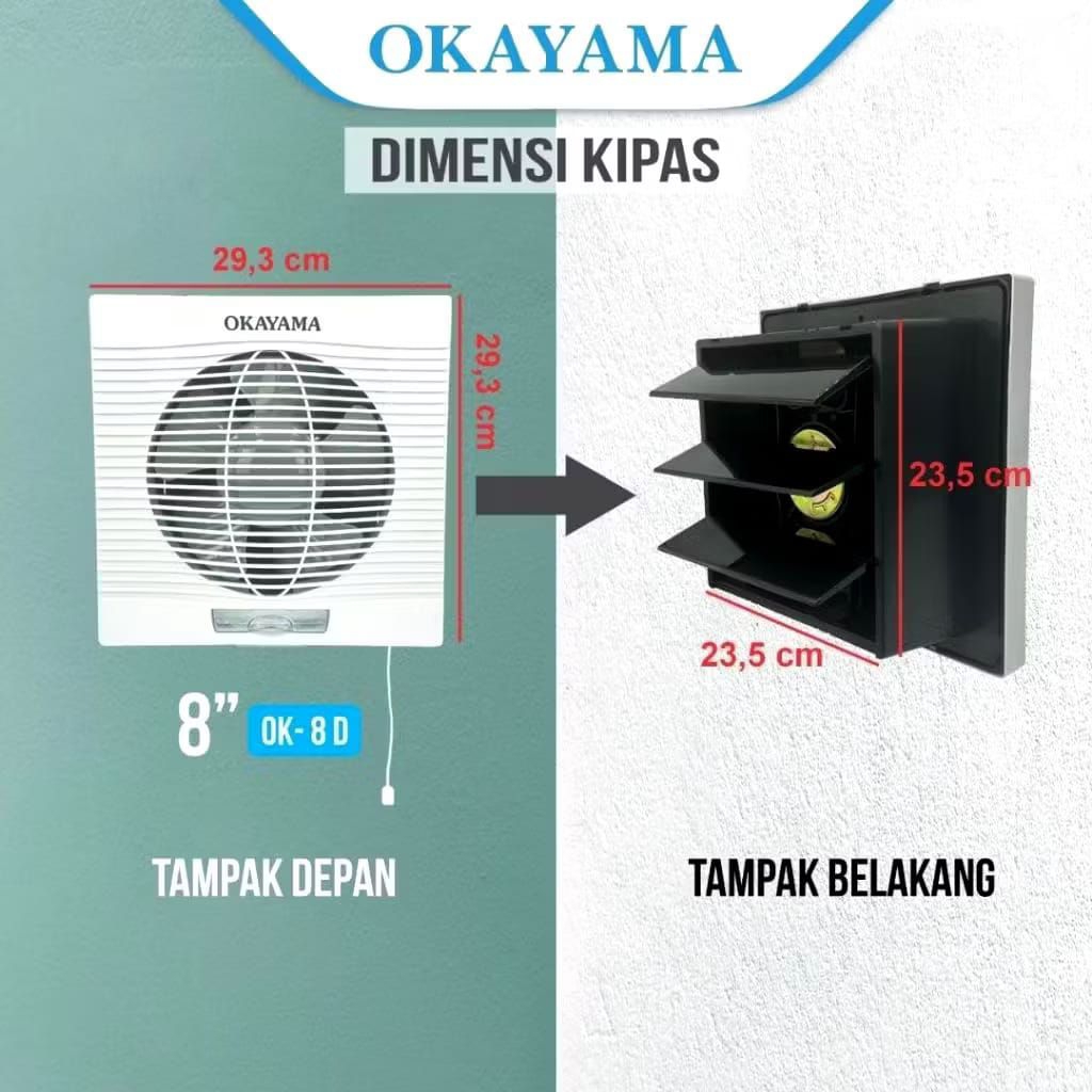 Exhaust fan dinding 8" inc OKAYAMA OK-8D