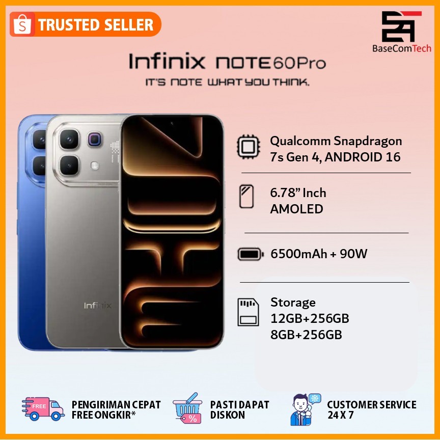 Handphone Infinix Note 60 & 60 PRO | Snapdragon 7s gen 4 | ROM 12GB 256GB | Layar AMOLED