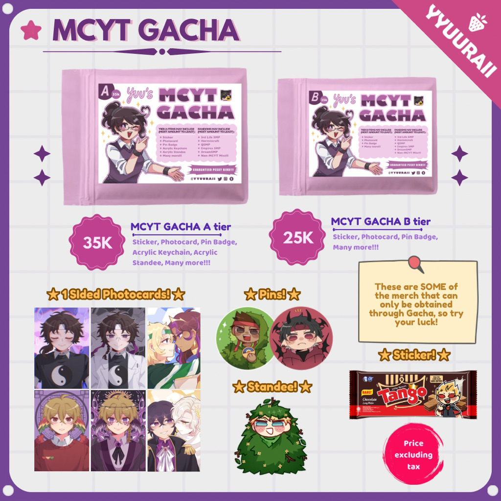 MCYT GACHA Randomized MCYT Fandom Merch Items || yyuuraii
