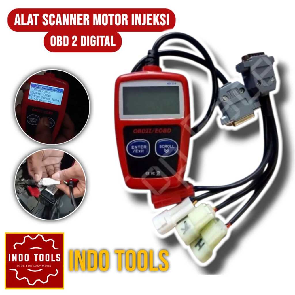 Alat Scanner Motor Injeksi Scanner OBD 2 Motor Injeksi Versi Digital Cek Sensor Motor Injeksi