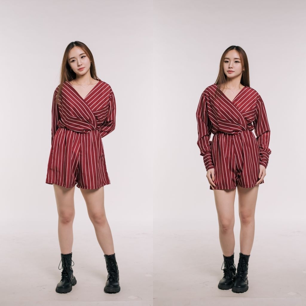 Jumpsuit setrip wanita / jumpsuit wanita lengan panjang / overall jumpsuit wanita K1271